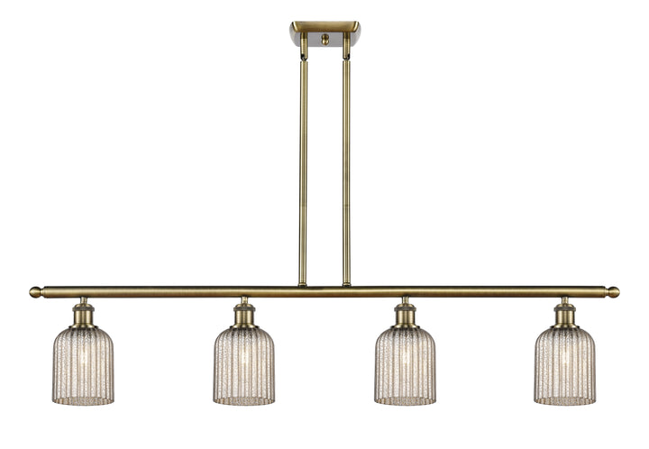 Innovations Lighting Bridal Veil 5" Island Light - Antique Brass Linear Chandeliers Innovations Lighting Mercury ; Glass Type: Mercury; Ribbed  