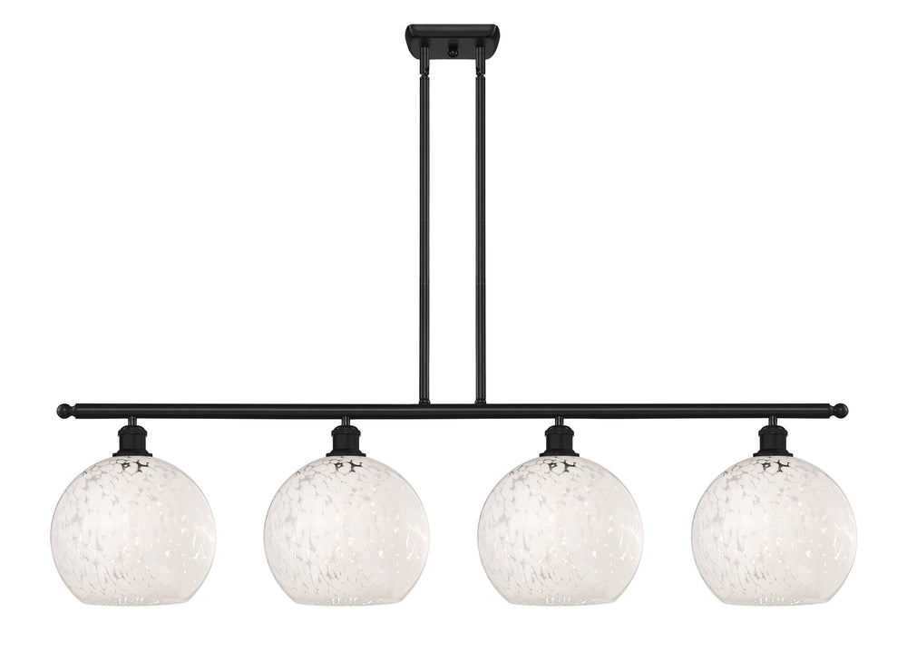 Innovations Lighting White Mouchette 10" Island Light - Matte Black Linear Chandeliers Innovations Lighting White Mouchette ; Glass Type: White  