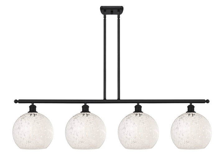 Innovations Lighting White Mouchette 10" Island Light - Matte Black Linear Chandeliers Innovations Lighting White Mouchette ; Glass Type: White  