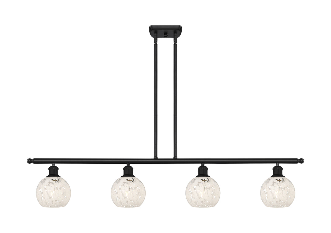 Innovations Lighting White Mouchette 6" Island Light - Matte Black Linear Chandeliers Innovations Lighting White Mouchette ; Glass Type: White  