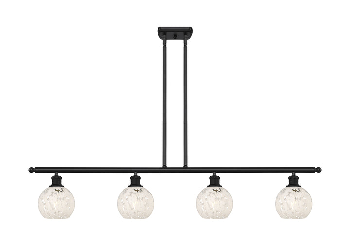 Innovations Lighting White Mouchette 6" Island Light - Matte Black Linear Chandeliers Innovations Lighting White Mouchette ; Glass Type: White  