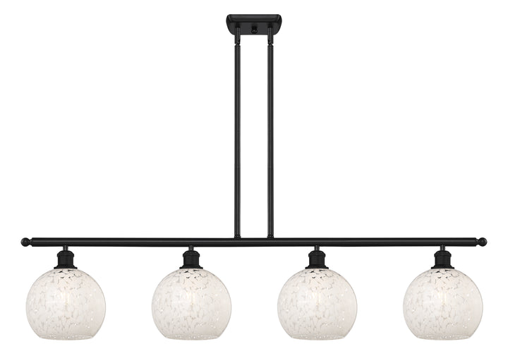 Innovations Lighting White Mouchette 8" Island Light - Matte Black Linear Chandeliers Innovations Lighting White Mouchette ; Glass Type: White  