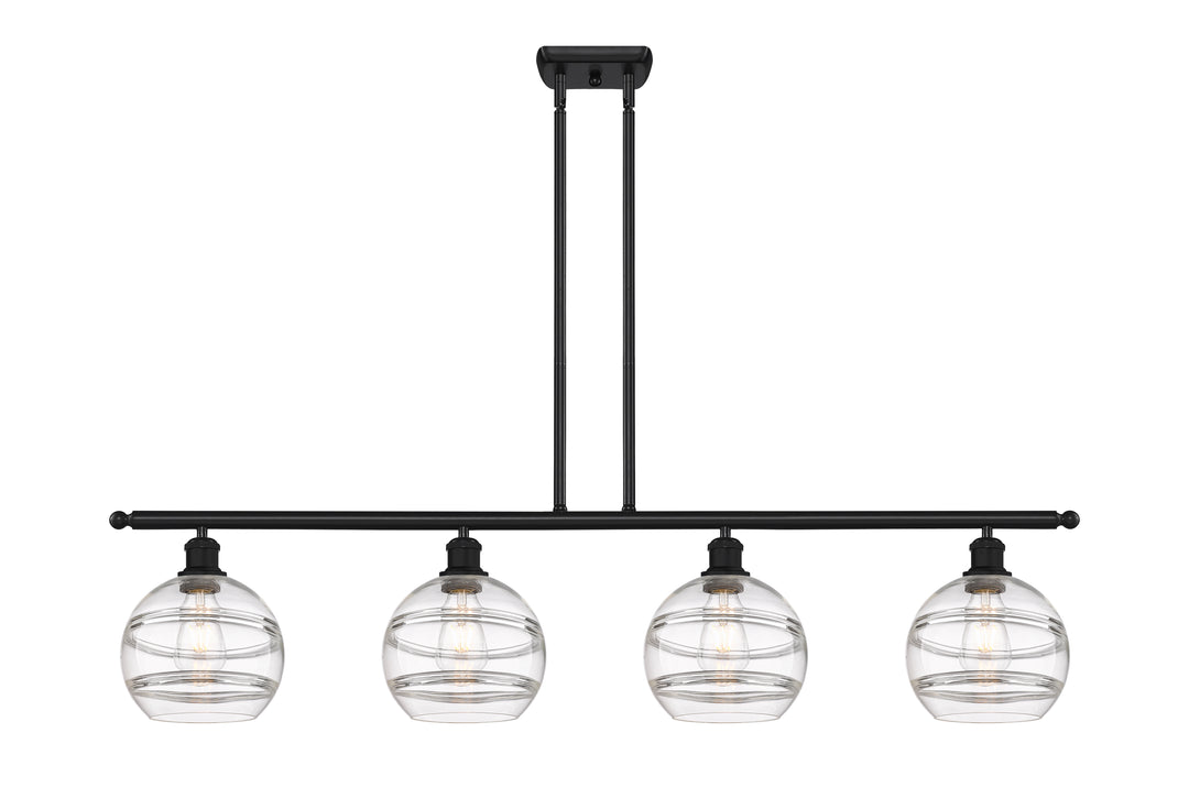 Innovations Lighting Rochester 8" Island Light - Matte Black Linear Chandeliers Innovations Lighting Clear ; Glass Type: Clear  