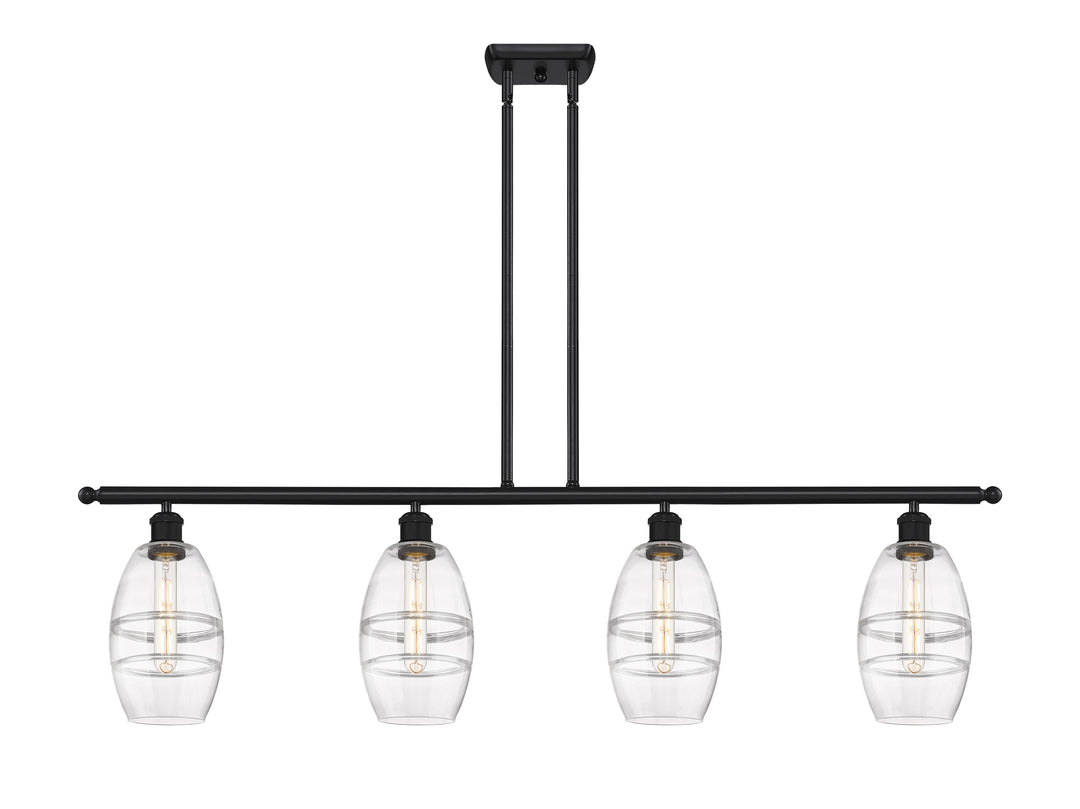 Innovations Lighting Vaz 6" Island Light - Matte Black Linear Chandeliers Innovations Lighting Clear ; Glass Type: Clear  