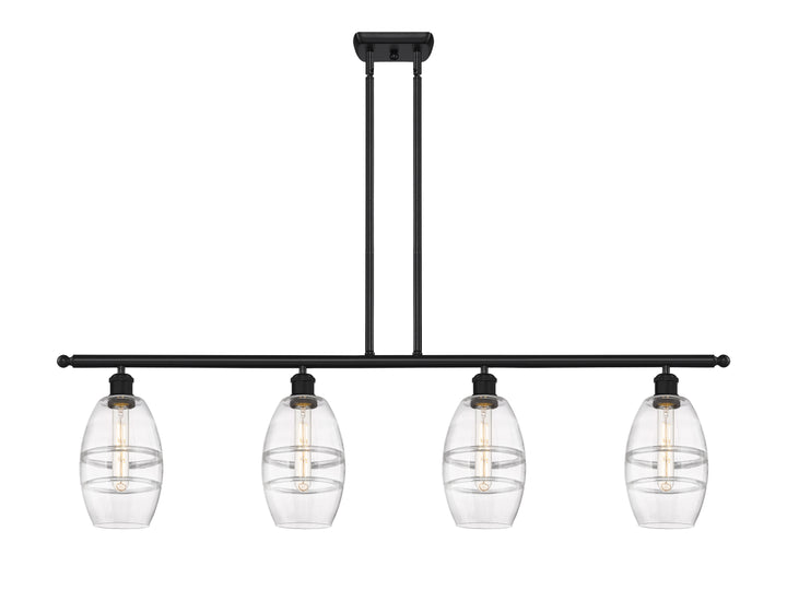 Innovations Lighting Vaz 6" Island Light - Matte Black Linear Chandeliers Innovations Lighting Clear ; Glass Type: Clear  