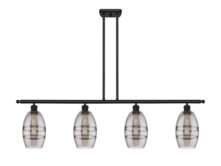 Innovations Lighting Vaz 6" Island Light - Matte Black Linear Chandeliers Innovations Lighting Light Smoke ; Glass Type: Smoked  