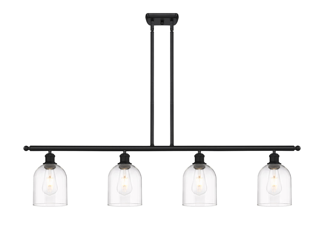 Innovations Lighting Bella 6" Island Light - Matte Black Linear Chandeliers Innovations Lighting Clear ; Glass Type: Clear  