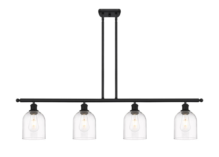 Innovations Lighting Bella 6" Island Light - Matte Black Linear Chandeliers Innovations Lighting Clear ; Glass Type: Clear  