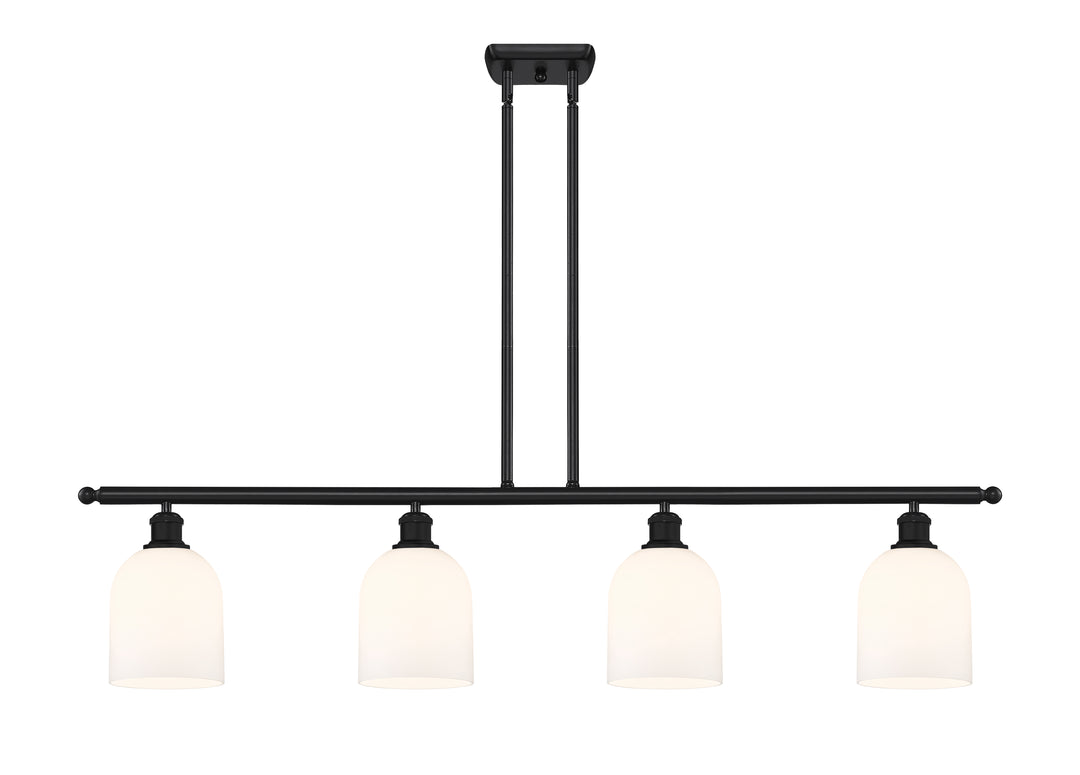 Innovations Lighting Bella 6" Island Light - Matte Black Linear Chandeliers Innovations Lighting White ; Glass Type: White  