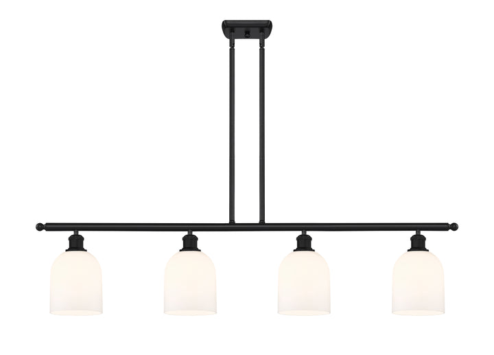 Innovations Lighting Bella 6" Island Light - Matte Black Linear Chandeliers Innovations Lighting White ; Glass Type: White  