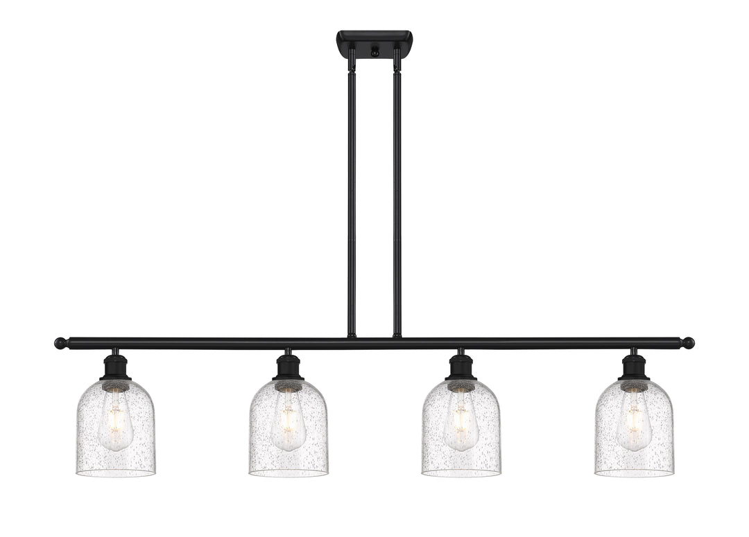 Innovations Lighting Bella 6" Island Light - Matte Black Linear Chandeliers Innovations Lighting Seedy ; Glass Type: Transparent  