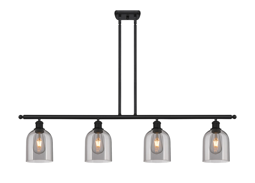 Innovations Lighting Bella 6" Island Light - Matte Black Linear Chandeliers Innovations Lighting Light Smoke ; Glass Type: Smoked  