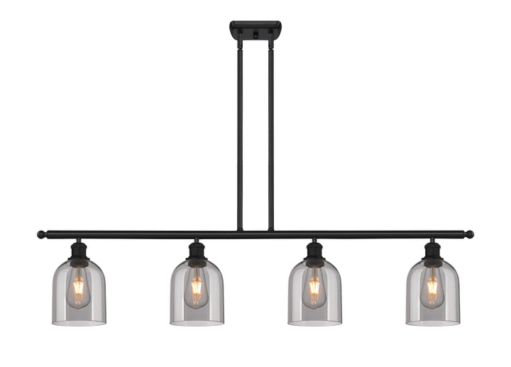 Innovations Lighting Bella 6" Island Light - Matte Black Linear Chandeliers Innovations Lighting Light Smoke ; Glass Type: Smoked  