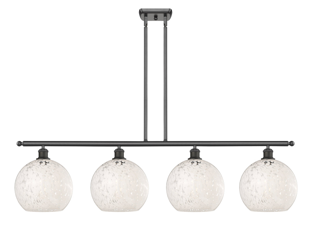 Innovations Lighting White Mouchette 10" Island Light - Oil Rubbed Bronze Linear Chandeliers Innovations Lighting White Mouchette ; Glass Type: White  