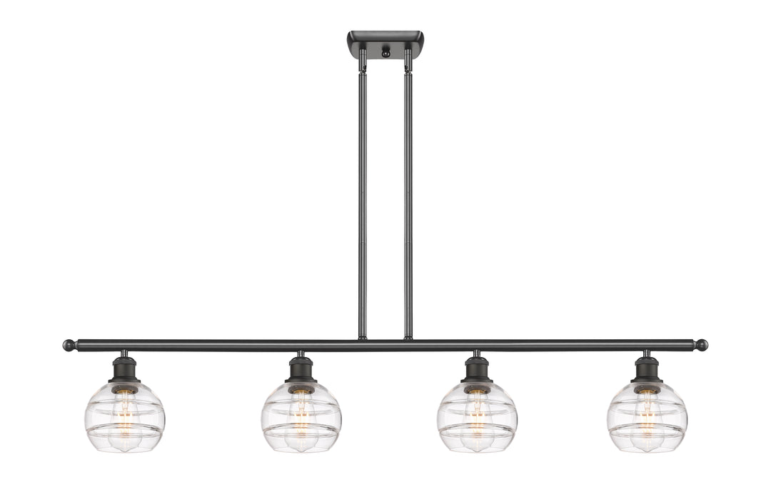 Innovations Lighting Rochester 6" Island Light - Oil Rubbed Bronze Linear Chandeliers Innovations Lighting Clear ; Glass Type: Clear  