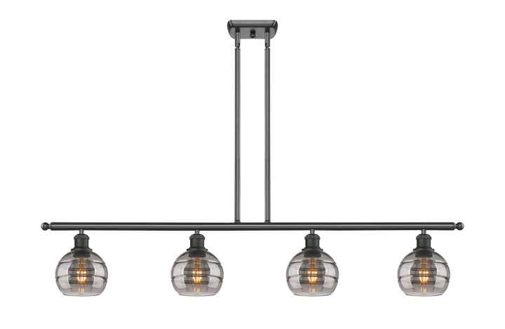 Innovations Lighting Rochester 6" Island Light - Oil Rubbed Bronze Linear Chandeliers Innovations Lighting Light Smoke ; Glass Type: Smoked  