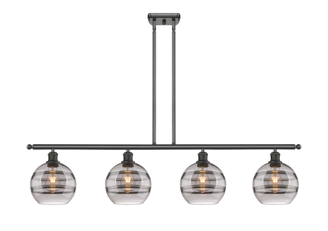 Innovations Lighting Rochester 8" Island Light - Oil Rubbed Bronze Linear Chandeliers Innovations Lighting Light Smoke ; Glass Type: Smoked  