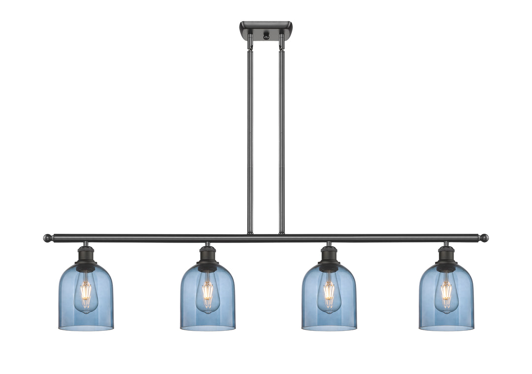 Innovations Lighting Bella 6" Island Light - Oil Rubbed Bronze Linear Chandeliers Innovations Lighting Blue  ; Glass Type: Blue  