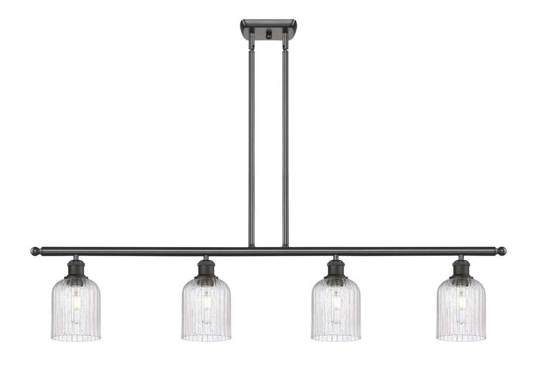 Innovations Lighting Bridal Veil 5" Island Light - Oil Rubbed Bronze Linear Chandeliers Innovations Lighting Seedy ; Glass Type: Seedy; Ribbed  