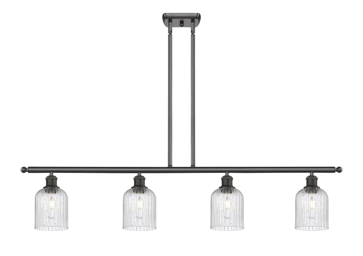 Innovations Lighting Bridal Veil 5" Island Light - Oil Rubbed Bronze Linear Chandeliers Innovations Lighting Seedy ; Glass Type: Seedy; Ribbed  