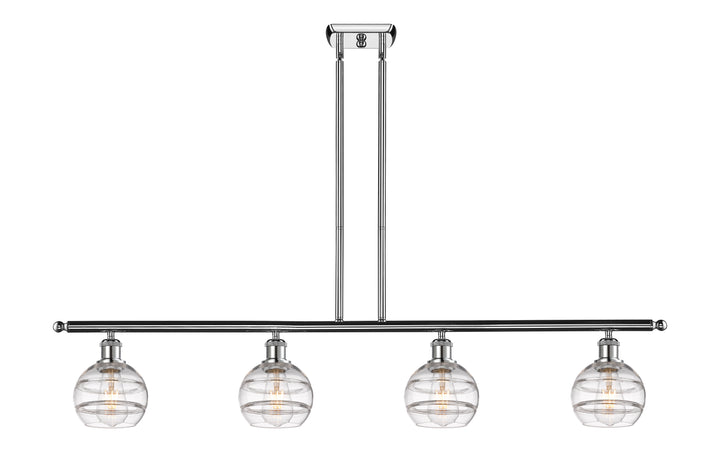 Innovations Lighting Rochester 6" Island Light - Polished Chrome Linear Chandeliers Innovations Lighting Clear ; Glass Type: Clear  