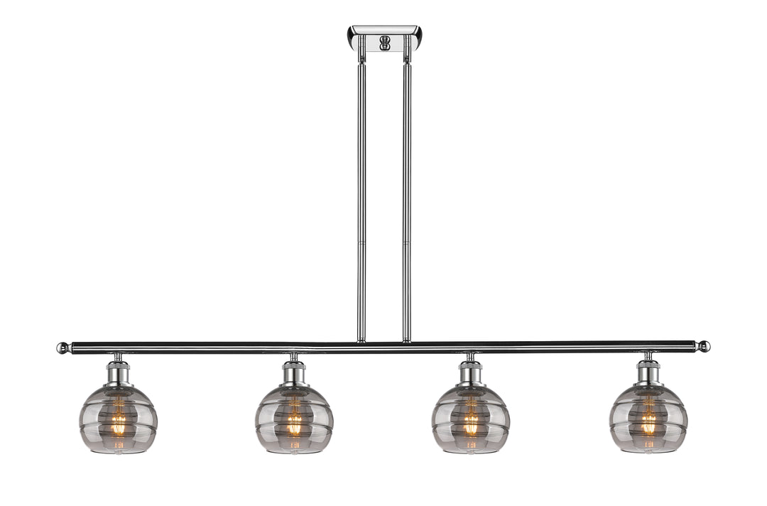 Innovations Lighting Rochester 6" Island Light - Polished Chrome Linear Chandeliers Innovations Lighting Light Smoke ; Glass Type: Smoked  