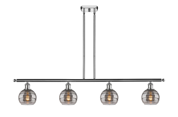 Innovations Lighting Rochester 6" Island Light - Polished Chrome Linear Chandeliers Innovations Lighting Light Smoke ; Glass Type: Smoked  