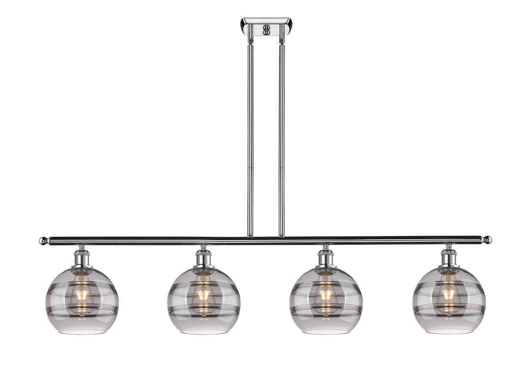 Innovations Lighting Rochester 8" Island Light - Polished Chrome Linear Chandeliers Innovations Lighting Light Smoke ; Glass Type: Smoked  