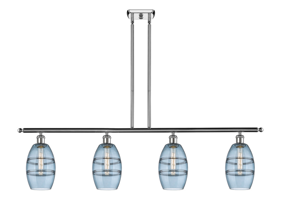 Innovations Lighting Vaz 6" Island Light - Polished Chrome Linear Chandeliers Innovations Lighting Blue  ; Glass Type: Blue  