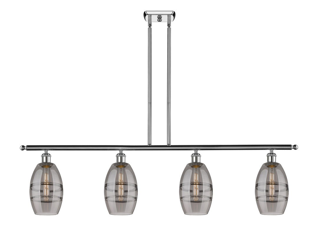 Innovations Lighting Vaz 6" Island Light - Polished Chrome Linear Chandeliers Innovations Lighting Light Smoke ; Glass Type: Smoked  