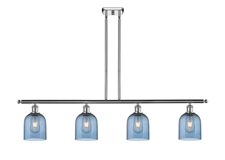 Innovations Lighting Bella 6" Island Light - Polished Chrome Linear Chandeliers Innovations Lighting Blue  ; Glass Type: Blue  