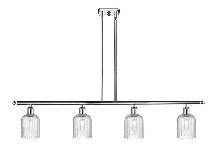 Innovations Lighting Bridal Veil 5" Island Light - Polished Chrome Linear Chandeliers Innovations Lighting Seedy ; Glass Type: Seedy; Ribbed  