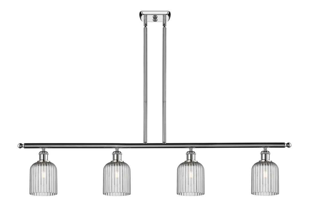 Innovations Lighting Bridal Veil 5" Island Light - Polished Chrome Linear Chandeliers Innovations Lighting Light Smoke ; Glass Type: Light Smoke; Ribbed  