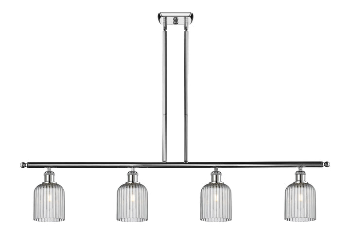 Innovations Lighting Bridal Veil 5" Island Light - Polished Chrome Linear Chandeliers Innovations Lighting Light Smoke ; Glass Type: Light Smoke; Ribbed  