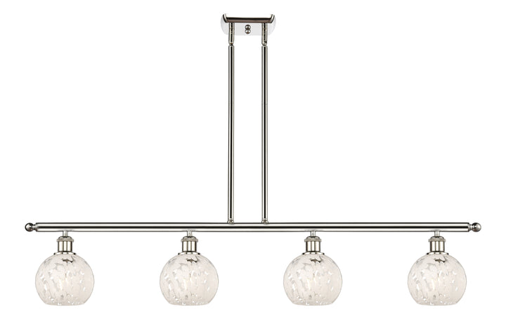 Innovations Lighting White Mouchette 6" Island Light - Polished Nickel Linear Chandeliers Innovations Lighting White Mouchette ; Glass Type: White  