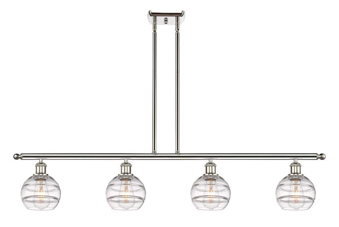 Innovations Lighting Rochester 6" Island Light - Polished Nickel Linear Chandeliers Innovations Lighting Clear ; Glass Type: Clear  