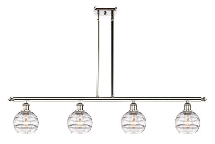 Innovations Lighting Rochester 6" Island Light - Polished Nickel Linear Chandeliers Innovations Lighting Clear ; Glass Type: Clear  