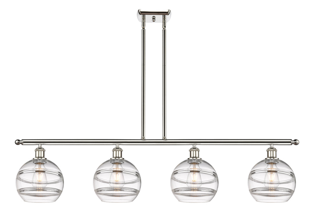 Innovations Lighting Rochester 8" Island Light - Polished Nickel Linear Chandeliers Innovations Lighting Clear ; Glass Type: Clear  