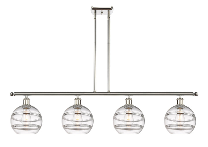 Innovations Lighting Rochester 8" Island Light - Polished Nickel Linear Chandeliers Innovations Lighting Clear ; Glass Type: Clear  