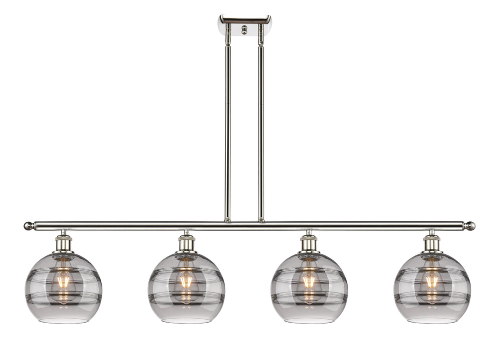 Innovations Lighting Rochester 8" Island Light - Polished Nickel Linear Chandeliers Innovations Lighting Light Smoke ; Glass Type: Smoked  