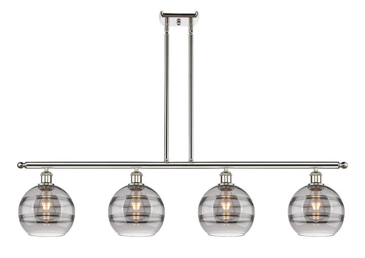 Innovations Lighting Rochester 8" Island Light - Polished Nickel Linear Chandeliers Innovations Lighting Light Smoke ; Glass Type: Smoked  