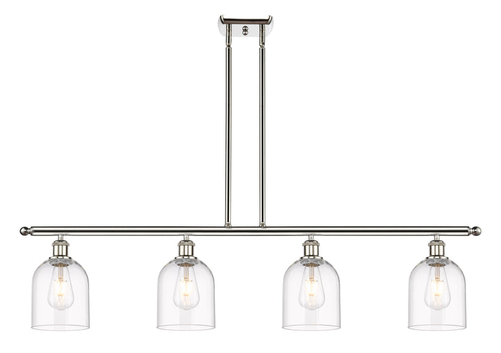 Innovations Lighting Bella 6" Island Light - Polished Nickel Linear Chandeliers Innovations Lighting Clear ; Glass Type: Clear  