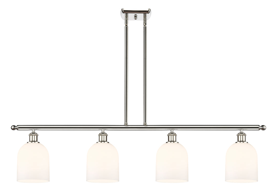 Innovations Lighting Bella 6" Island Light - Polished Nickel Linear Chandeliers Innovations Lighting White ; Glass Type: White  