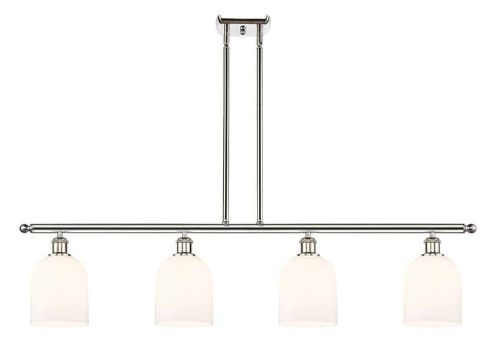 Innovations Lighting Bella 6" Island Light - Polished Nickel Linear Chandeliers Innovations Lighting White ; Glass Type: White  