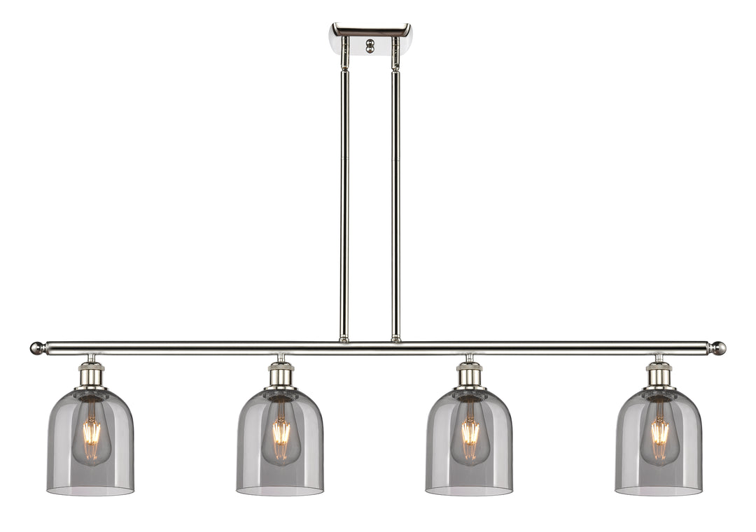 Innovations Lighting Bella 6" Island Light - Polished Nickel Linear Chandeliers Innovations Lighting Light Smoke ; Glass Type: Smoked  