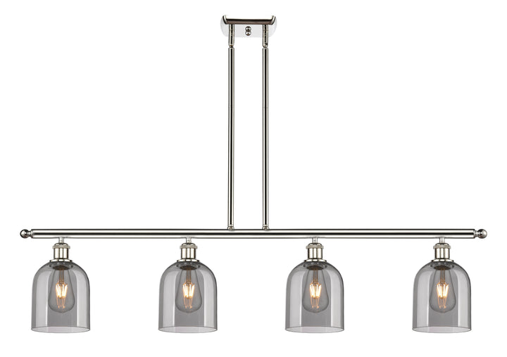 Innovations Lighting Bella 6" Island Light - Polished Nickel Linear Chandeliers Innovations Lighting Light Smoke ; Glass Type: Smoked  