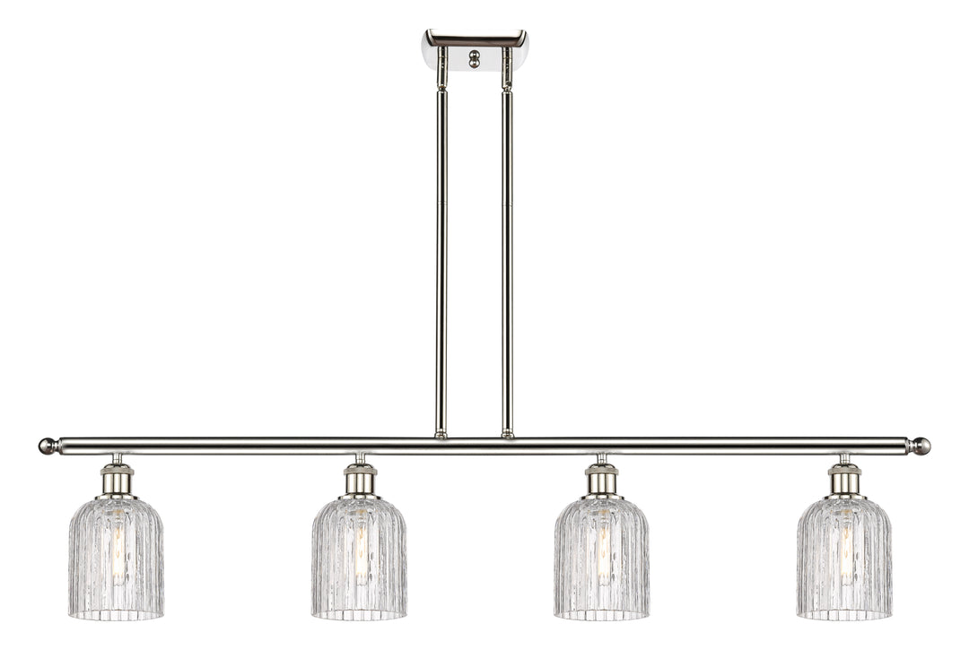 Innovations Lighting Bridal Veil 5" Island Light - Polished Nickel Linear Chandeliers Innovations Lighting Clear ; Glass Type: Clear; Ribbed  