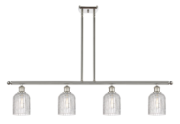 Innovations Lighting Bridal Veil 5" Island Light - Polished Nickel Linear Chandeliers Innovations Lighting Clear ; Glass Type: Clear; Ribbed  