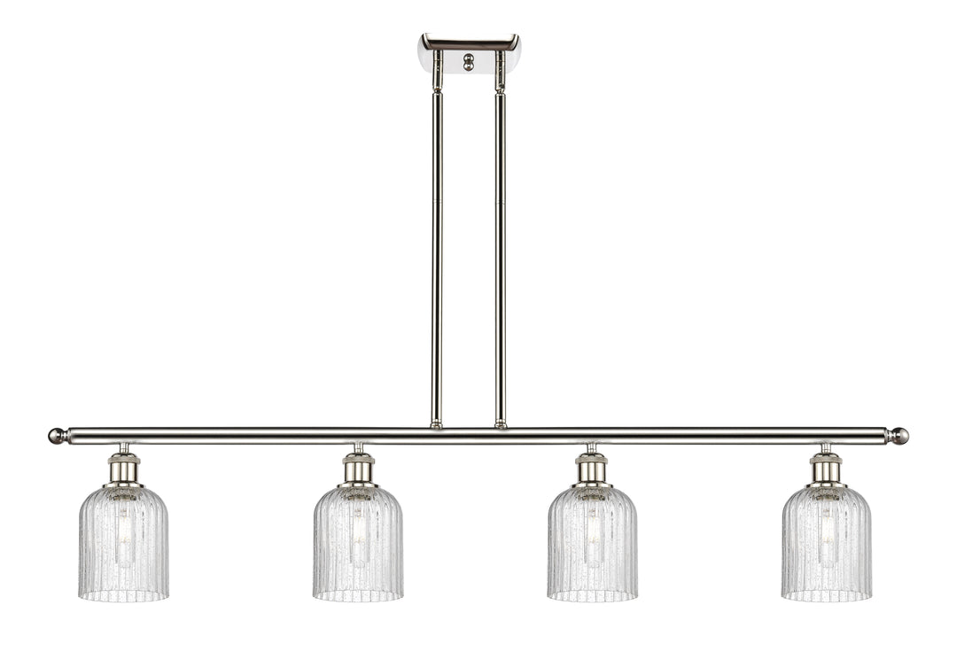 Innovations Lighting Bridal Veil 5" Island Light - Polished Nickel Linear Chandeliers Innovations Lighting Seedy ; Glass Type: Seedy; Ribbed  