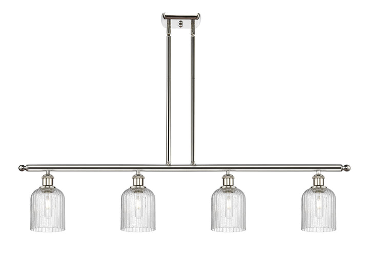 Innovations Lighting Bridal Veil 5" Island Light - Polished Nickel Linear Chandeliers Innovations Lighting Seedy ; Glass Type: Seedy; Ribbed  